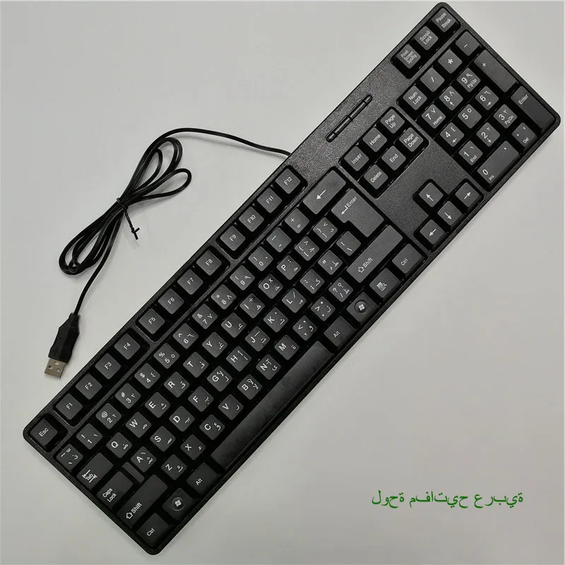 Arabic Letter keycaps Keyboard Gaming Keyboard USB Wired 104 Keys For Computer - Image 4