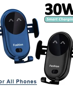 30W Automatic Clamping Infrared Induction Car Wireless Charger Stand