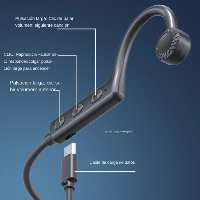 Bone Conduction Bluetooth-compatible Neckband Wireless Ear-Mounted Non-in-Ear waterproof Earbud - Image 3
